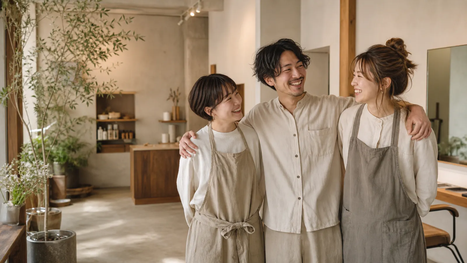 ASHWICKのスタッフたちが笑い合う様子